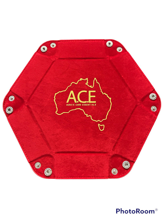 Red 6 Inch Hex Dice Tray