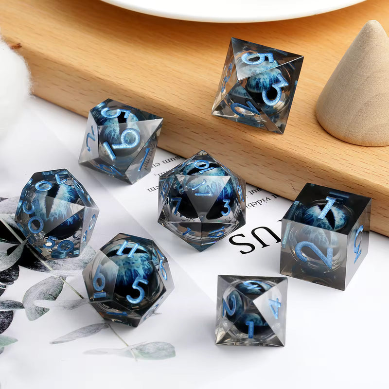 Load image into Gallery viewer, 7 RPG Active Resin Dice - Dragon Eye Series
