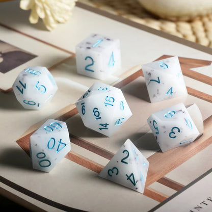 7 RPG Sharp Point Resin Dice - Ice Cream Series
