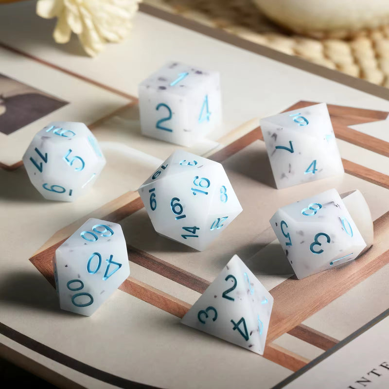 Load image into Gallery viewer, 7 RPG Sharp Point Resin Dice - Ice Cream Series
