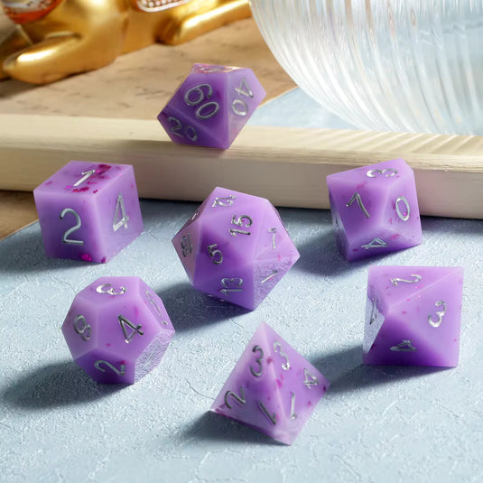 7 RPG Sharp Point Resin Dice - Ice Cream Series