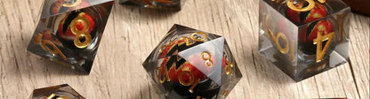 7 RPG Active Resin Dice - Dragon Eye Series