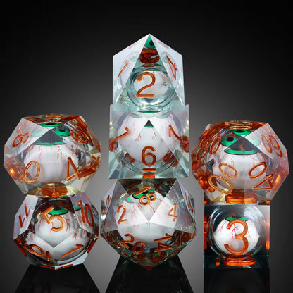 7 RPG Active Resin Dice - Dragon Eye Series
