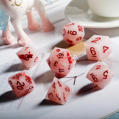 7 RPG Sharp Point Resin Dice - Ice Cream Series