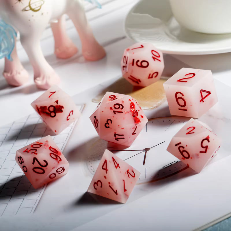 Load image into Gallery viewer, 7 RPG Sharp Point Resin Dice - Ice Cream Series
