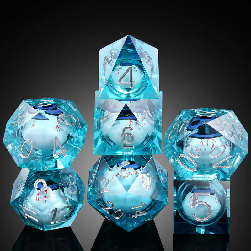 Load image into Gallery viewer, 7 RPG Active Resin Dice - Dragon Eye Series
