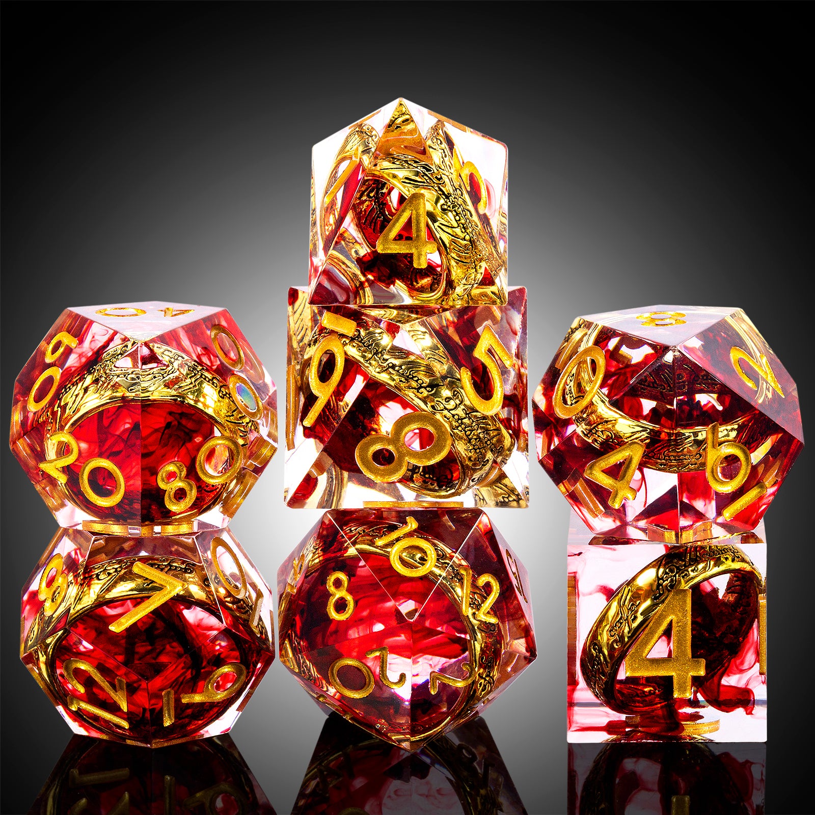 7 RPG Sharp Point Resin Dice - Lord of the Rings Series