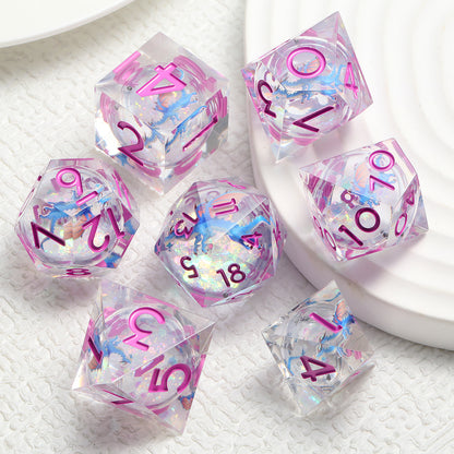 7 RPG Active Resin Dice - Dragon Series